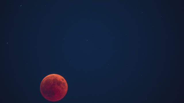 Red or blood moon time lapse .