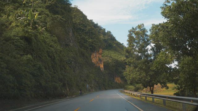 Highway in the middle of a mountain range.