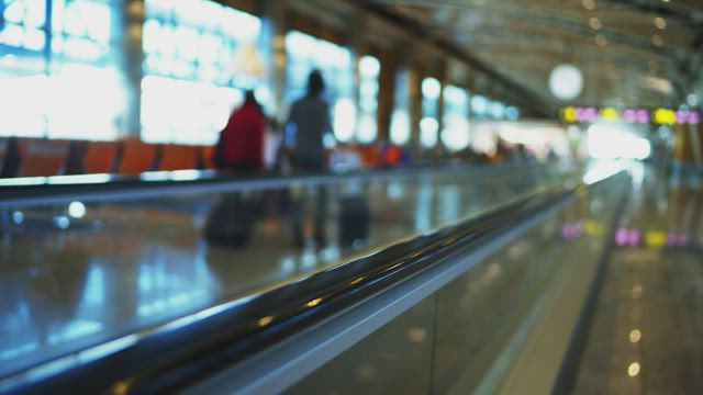 Rolling corridor at an airport.